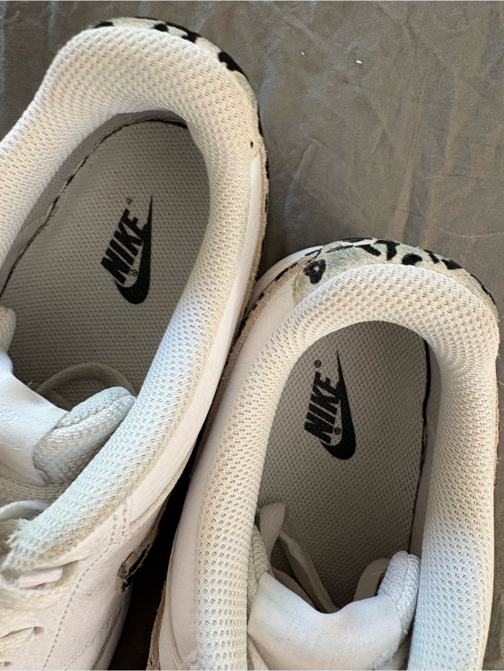 Nike Court Vision Low Leopard Swoosh White Leather. Size 9.5. - Picture 6 of 14